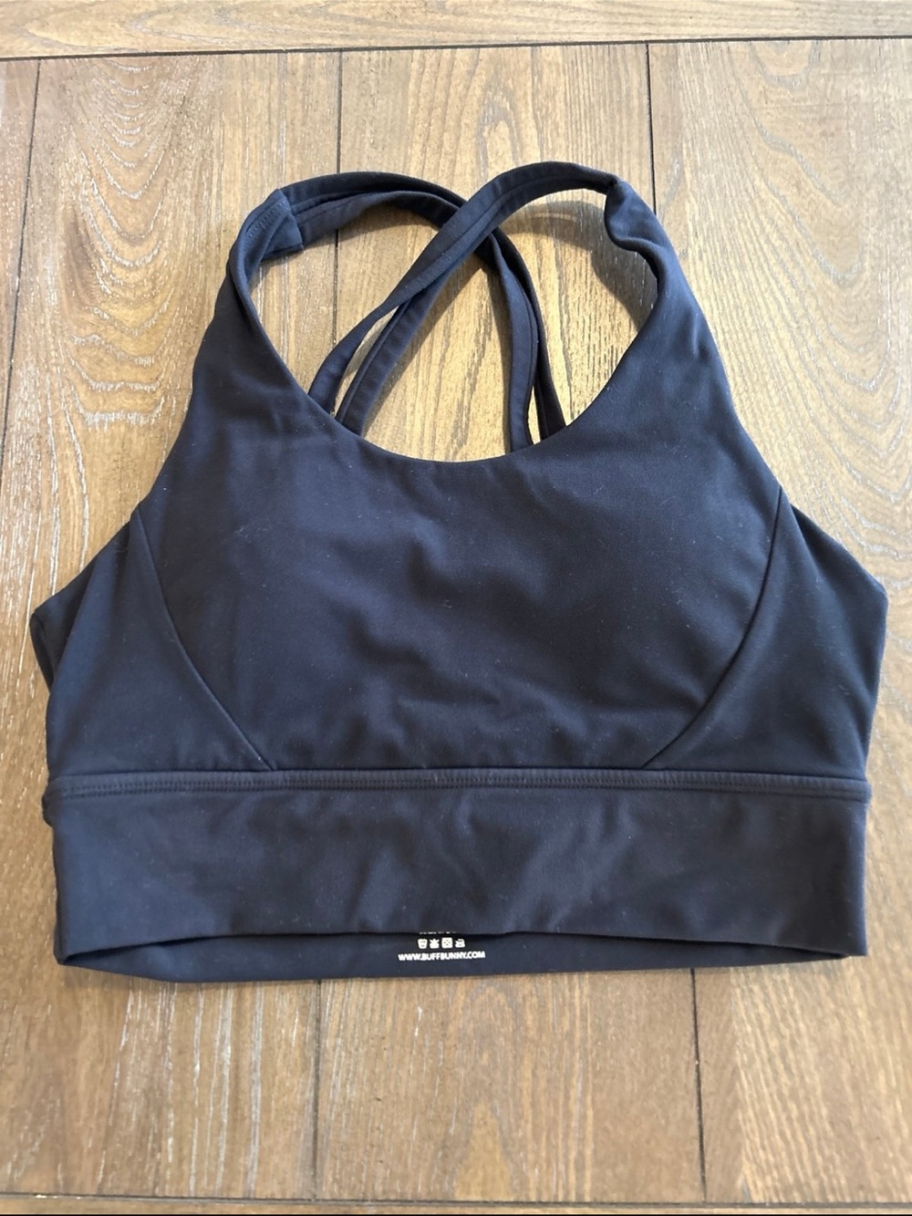 BuffBunny Black Crossback Sports Bra